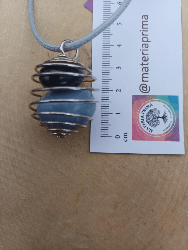 Collier angélite / shungite 