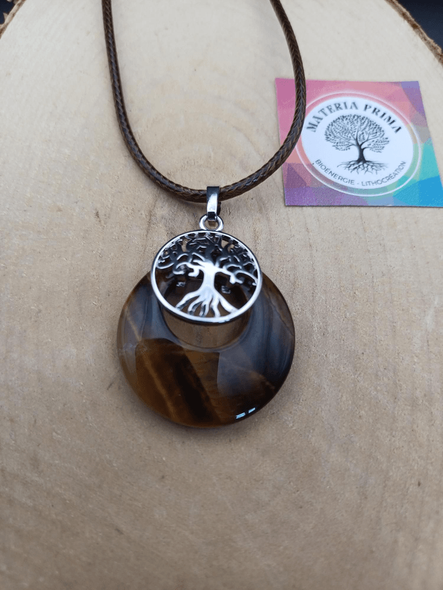 Collier œil de tigre / arbre de vie