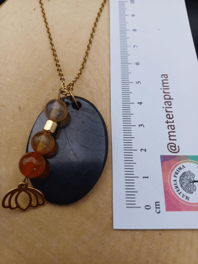 Collier shungite / cornaline 