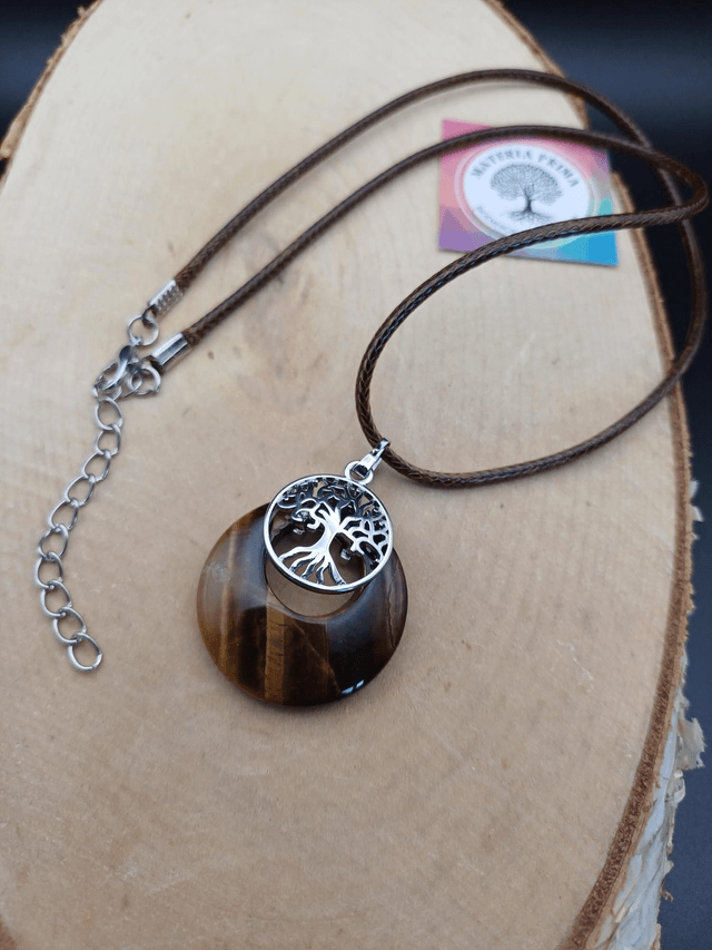 Collier œil de tigre / arbre de vie