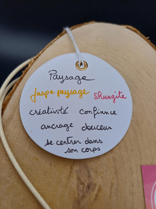 Collier jaspe paysage / shungite 